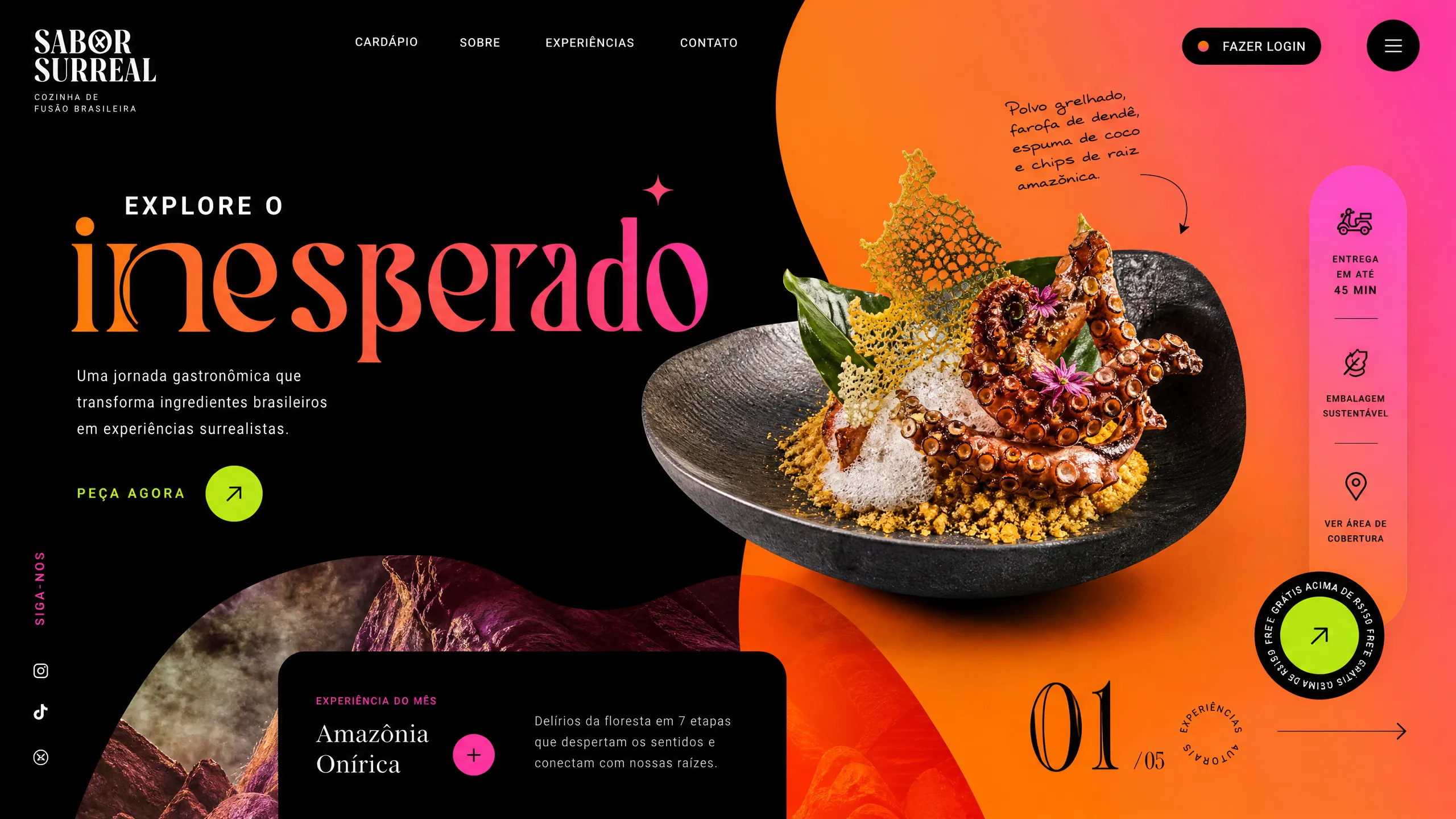 Modelo de site Delivery 3